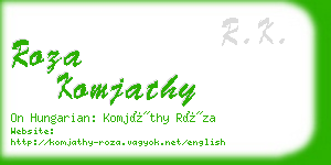 roza komjathy business card